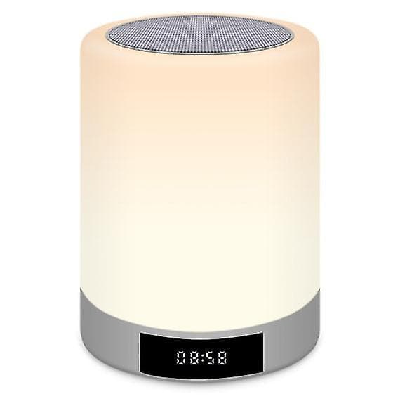 Bærbar Bluetooth Høyttaler Dimbar Smart Touch LED Nattlampe (hvit)
