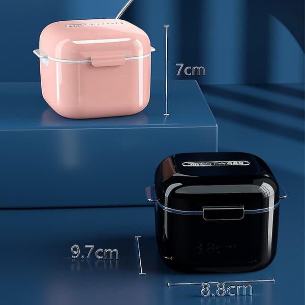 Orthodontic Retainer Braces Storage Box Soaking Invisible Teeth Denture Cleaning Braces Tooth Storage Portable Belt Blue