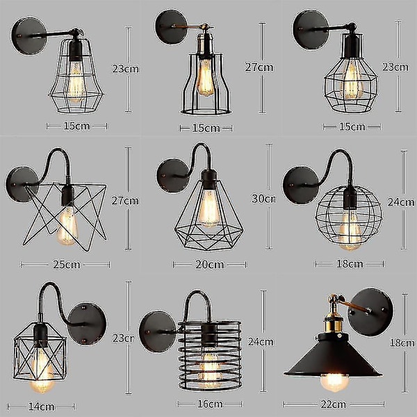 Wall Lamp Industrial Light Sconces Black Retro