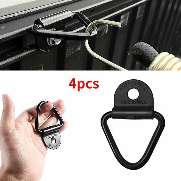 4pcs Durable Multifunctional Hook V Ring Bolts Tie Down 1000lbs/453kg Trailer Anchors For Car Truck Boat