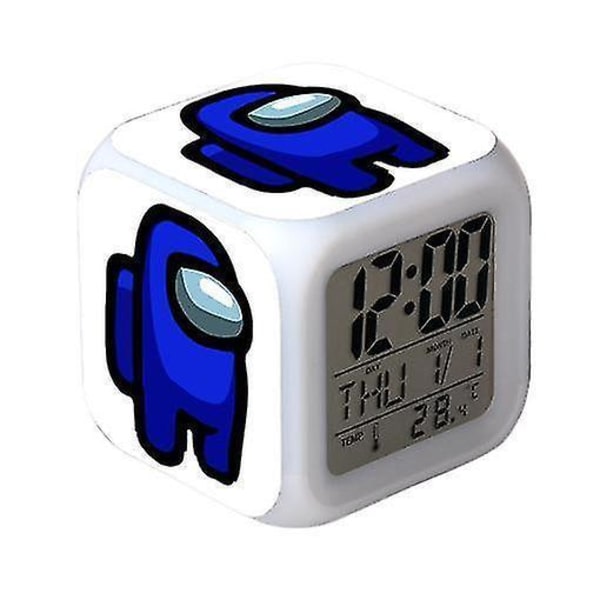 Wekity Space Werewolf Kill 7 Color Variable Digital Alarm Clock With Time, Temperature, Alarm, Date