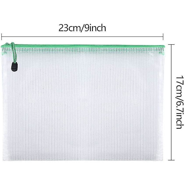 21 stk. Dokumentpose A5 Lynlåspung Plast Mesh Dokumentmapper