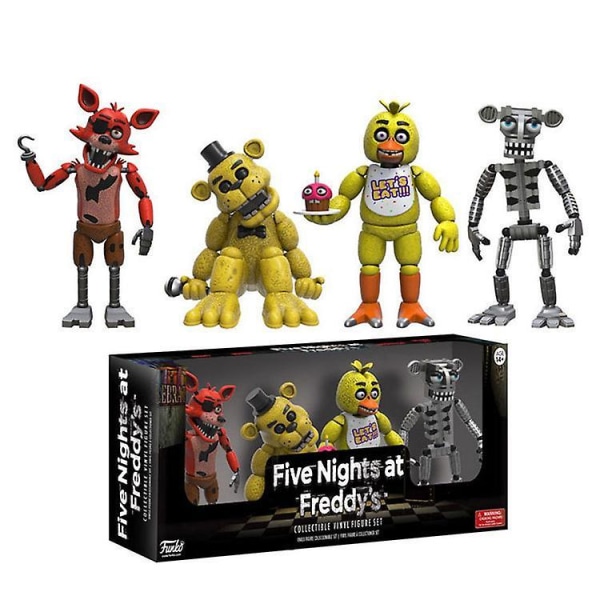 Five Nights At Freddy's Action Figure Funko Toys Fnaf Foxy Bonnie Bear Xmas Gift Teddy Bear Set (Golden Bear)