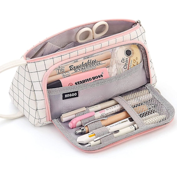 Big Capacity Pencil Case Large Pencil Pen Pouch Bag High Storage Case Middle School College Office Organizer For Student Teens Girls Adults Yellow