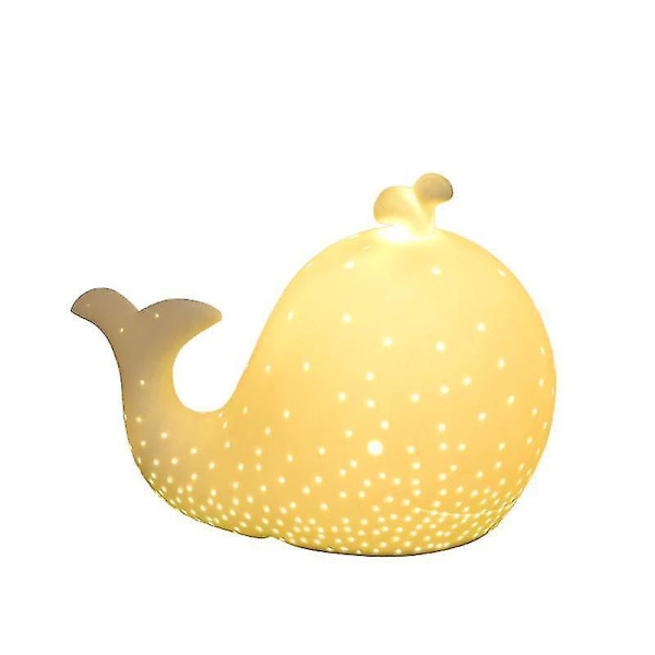 Creative Ceramic Lovely Whale Led Table Lamp