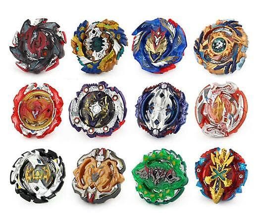 12x Beyblade Burst Spindækker Sæt Spinder Med Grebstarter + Skumopbevaringskasse