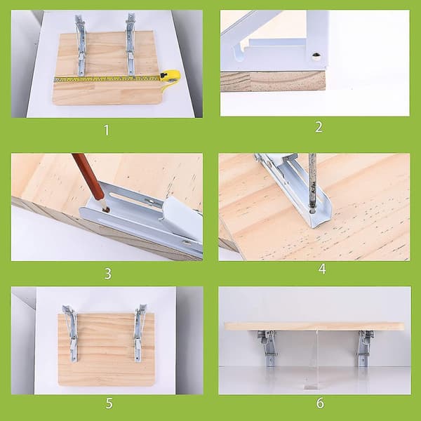 2pcs Folding Shelf Brackets heavy Duty Metal Collapsible Shelf Bracket Wall Mounted Diy Triangle Brackets 12 inch 30CM