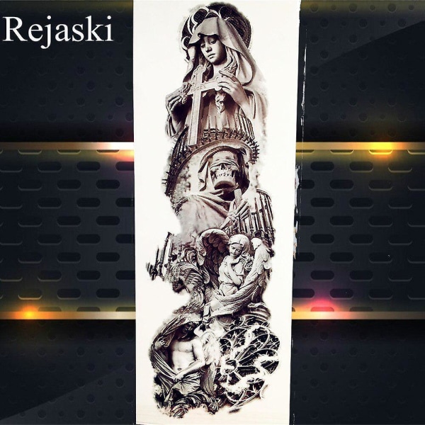 1PC Large Temporary Tattoo Sticker For Adult Full Arm Body Art Tatoo Fake Warrior Angel Tattoo Paper