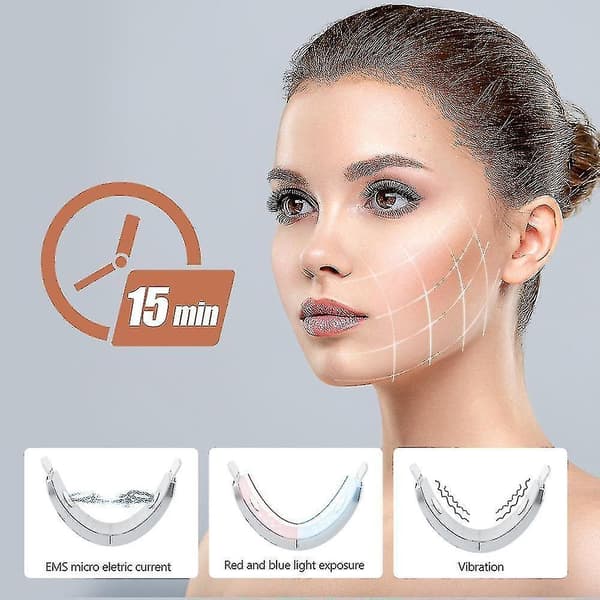 Facial Massage Machine V Facial Beauty Machine Wireless Remote Control Ems Color Light Vibration