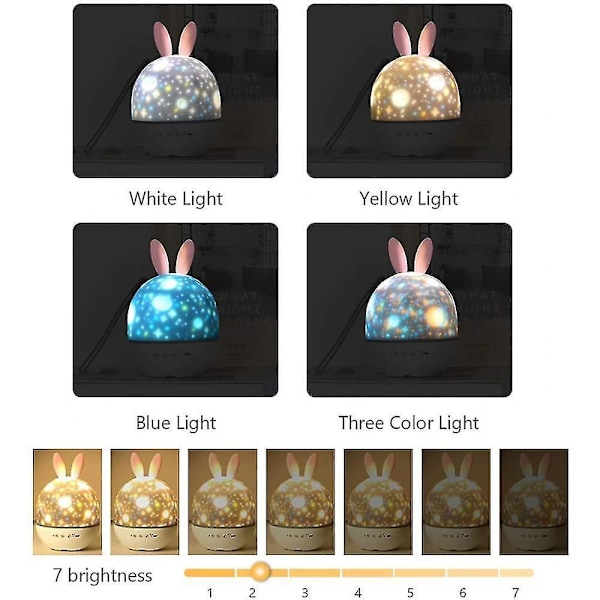 Night Light Children's Light Star Projector, 360 Music Rotating Night Light + Timer + Remote Control +6