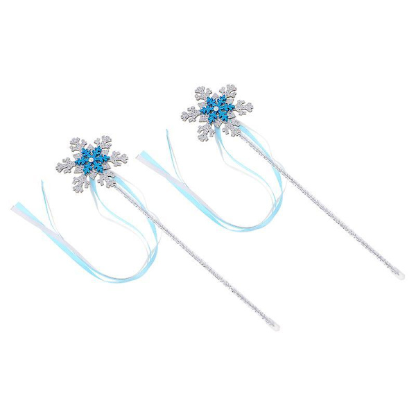 2 stk. Tryllestav med snefnugdesign