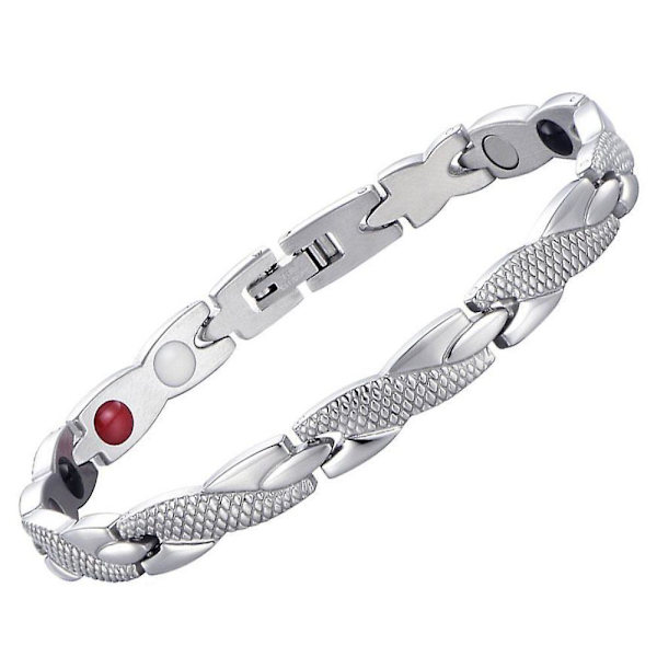 Magneettinen Slimming Health Dragon -rannekoru, terapia, painonpudotus, verenkierto Silver
