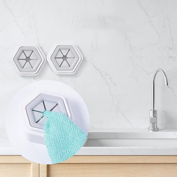 2pcs Wall Mount Self Adhesive Punch Free Bathroom Towel Hooks Hangers Holders