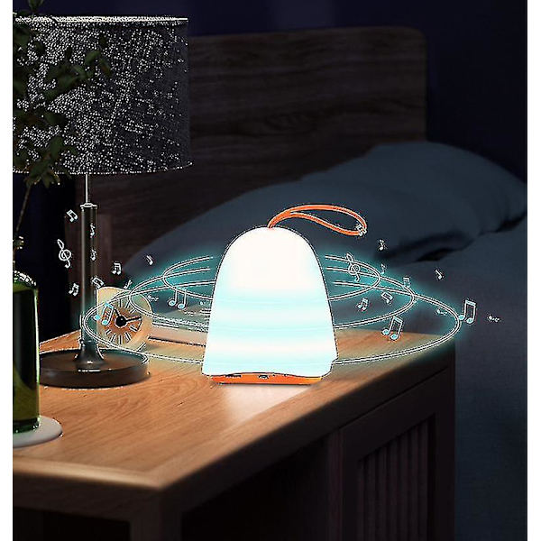 Led Night Light Smart Speaker Portable Wireless Bluetooth Touch Control Speaker Orange