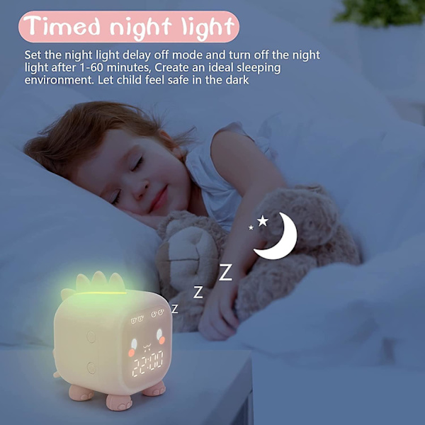 Cute Dinosaur Digital Alarm Clock Children's Sleep Trainier