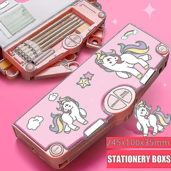 Multifunction Pencil Case Stationery Organizer Box Cute Pattern School Supplies 9