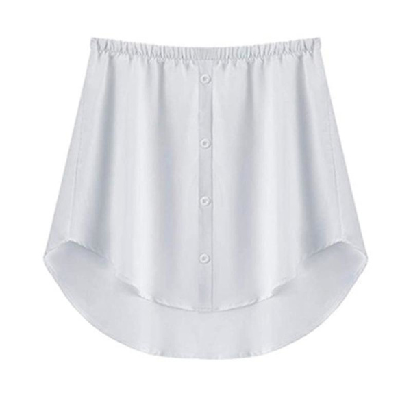 Shirt Extenders Adjustable Layering Fake Tops Lower Sweep Hem With Elastic Waist Band Mini Skirt White 4XL