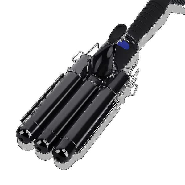 3 Barrel Curling Iron 25mm Curling Iron Curling Iron With Led Temperature Display Black