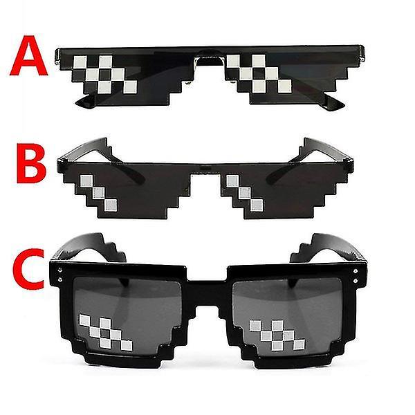 Sjove solbriller Thug Life briller 8 bit pixelerede unisex solbriller color A