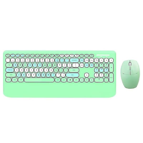 Notebook Keyboard Kit Round Keycap Plug Play Lightweight Portable Gamer Mouse Green