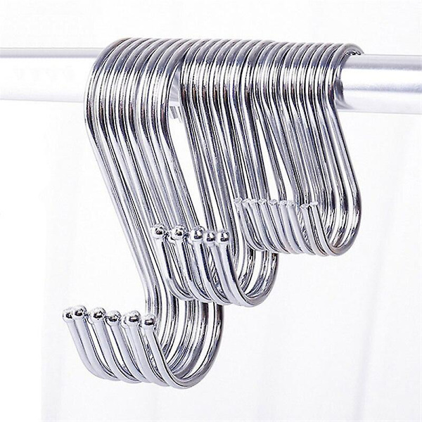 10pcs Stainless Steel S-shape Hanger Hook Clasp Holder Hooks Hanging Storage Tools L