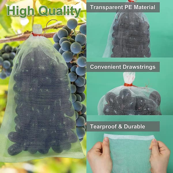 Bird Net Bag Fruit Protection Bag, Mesh Bag With Drawstring Mosquito Net Bag Garden Pest