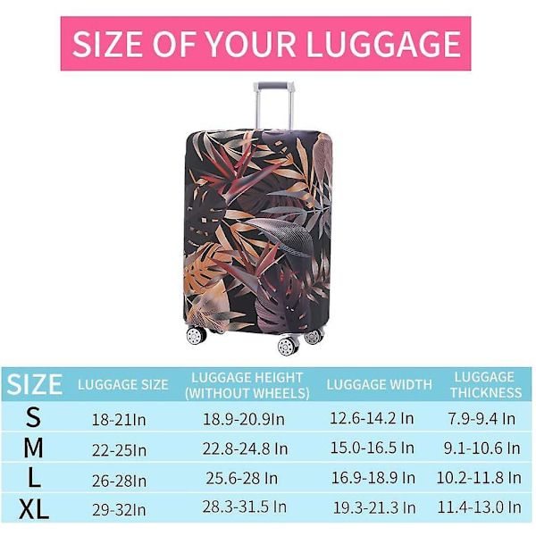 Luggage Cover Washable Suitcase Protector Anti-scratch Suitcase Cover Fits 18-32 Inch Luggage (leaves-green, S) XL