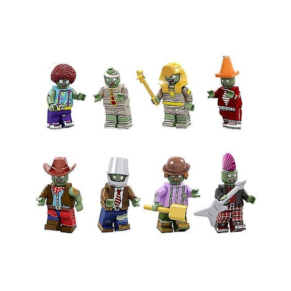 8 stk. Plants Vs. Zombies Byggeklods sæt