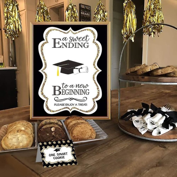 Dimissionspynt - Dimissionsfestpynt til High School Pre K - Sort og Guld