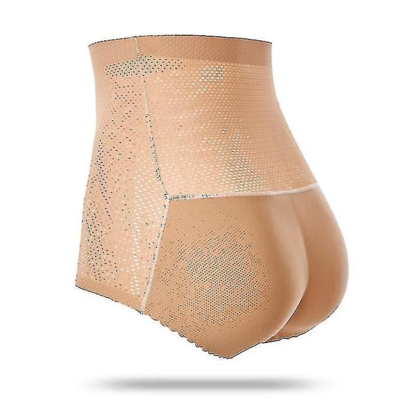 Naisten pehmustetut push-up-alushousut, pakarat kohottava muotoilija, keinotekoinen takapuoli High waist 589beige M