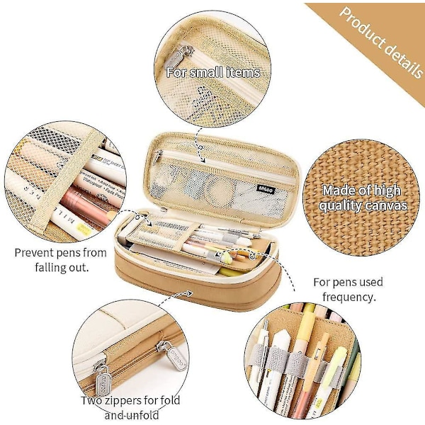 Large-capacity Pencil Case Storage Box brown