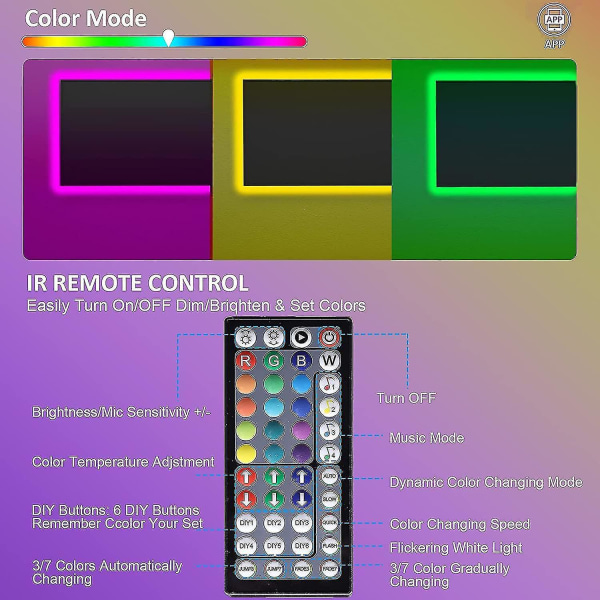 20m Led Lights Bluetooth Rgb Lights Led Tape Lights With 44-keys Remote Music Sync Colour Changing Led Mood Strip