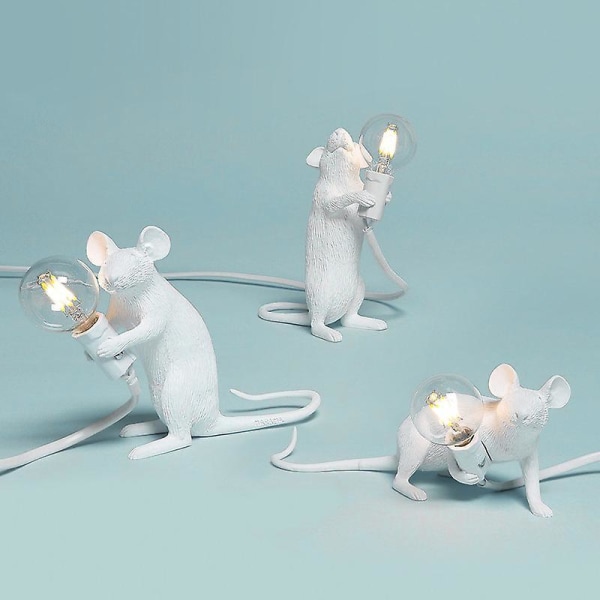 Animal Rat Mouse Table Lamp White Ns2 UK Plug Sitting rat