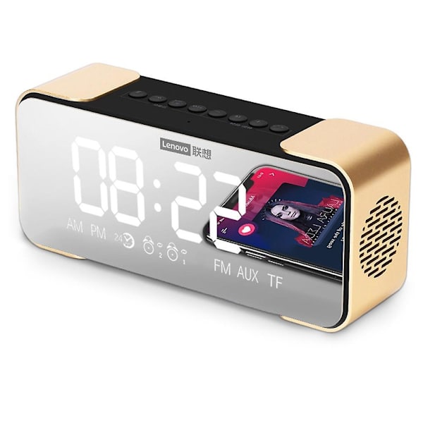 Bt Speaker Radio Alarm Diy Ringtone One-click Snooze Bt Call Speaker Gold