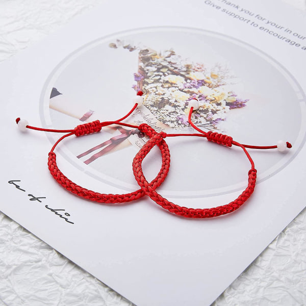 Red String Of Fate Good Luck Protection Couples Bracelets For Boyfriend And Girlfrien