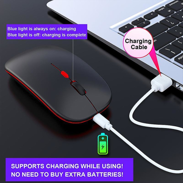 5.0 Bluetooth With Usb Rechargeable Rgb Mouse Bt5.2 For Laptop Computer Pc Macbook Gaming Mouse 2.4ghz 1600dpi Black