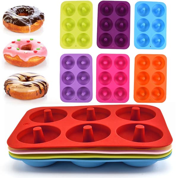 Fondantform Donuts Form Multi-brug Silikone Chokolade Cupcake Bageform Til Køkken Light Purple