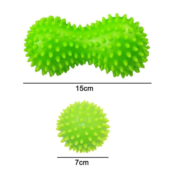 Spike Peanut Roller & Hedgehog Fodmassagebold Sæt - Ideel til Muskler Green