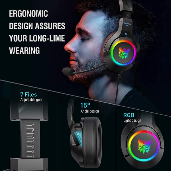 Stereo PC Gaming Headset med Støyreduserende Mikrofon for PS4 PS5 Xbox Series K9
