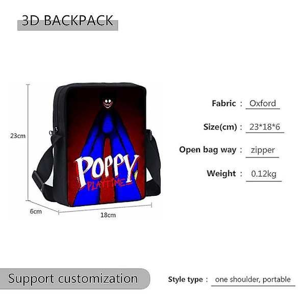3pcs Poppy Playtime Backpack Set & Lunch Box Child Students School Bag Rucksack, Lunch Bag, Pencil Case Only Pencil Case