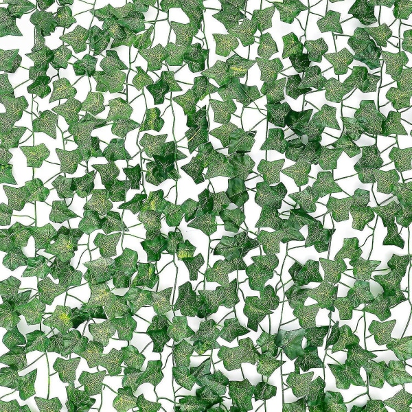 12 Pieces Of Fake Ivy Fake Rattan, Silk Ivy Garland Green Plant Artificial Green Hanging Plant Vine, Suitable For Wedding Wall, Party Room, Home Kitch