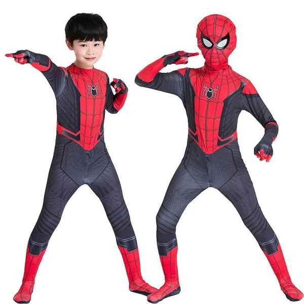 Børn Drenge Spiderman Cosplay Kostume Langt Hjemmefra Spider Man Kostume Zentai Heldragt Halloween Superhelte Jumpsuit Kids-XS-100cm
