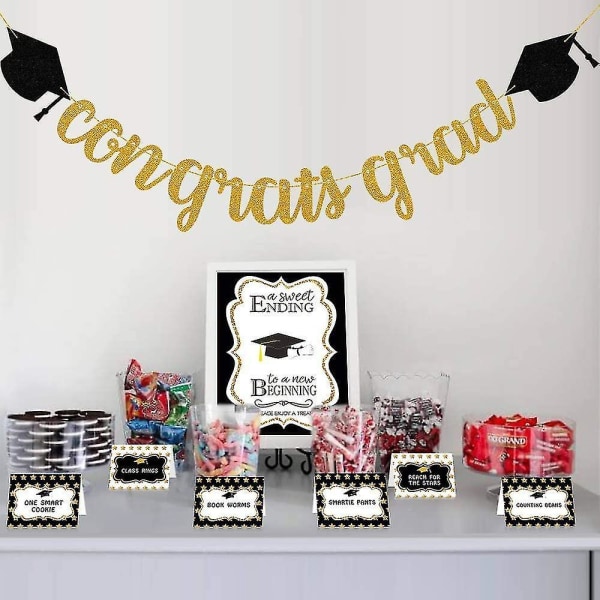 Dimissionspynt - Dimissionsfestpynt til High School Pre K - Sort og Guld