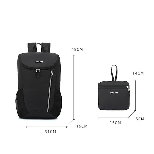 Yoban Y-1434l Ulkoilu Pyöräily Urheilu Vedenpitävä Kevyt Kokoontaitettava Reppu Grey
