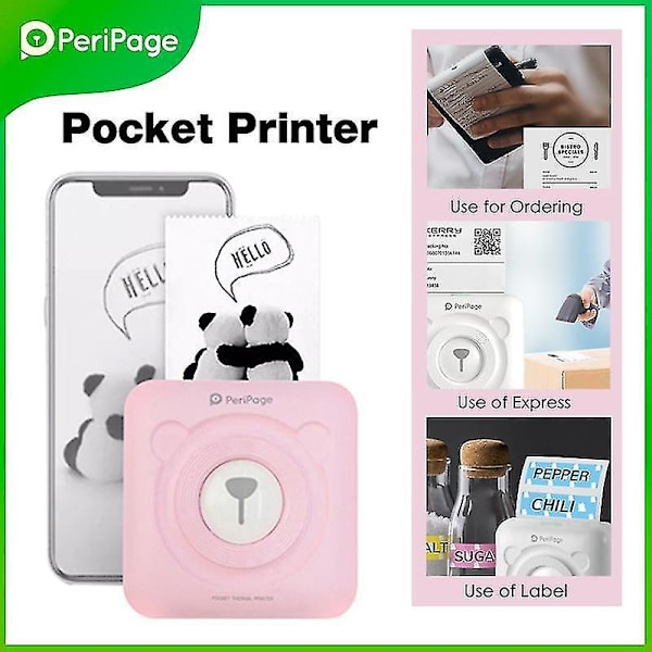 Mini Printer Portable Thermal Printer Photo Pocket Label Sticker Paper Roll 58mm Wireless Bluetooth Printing