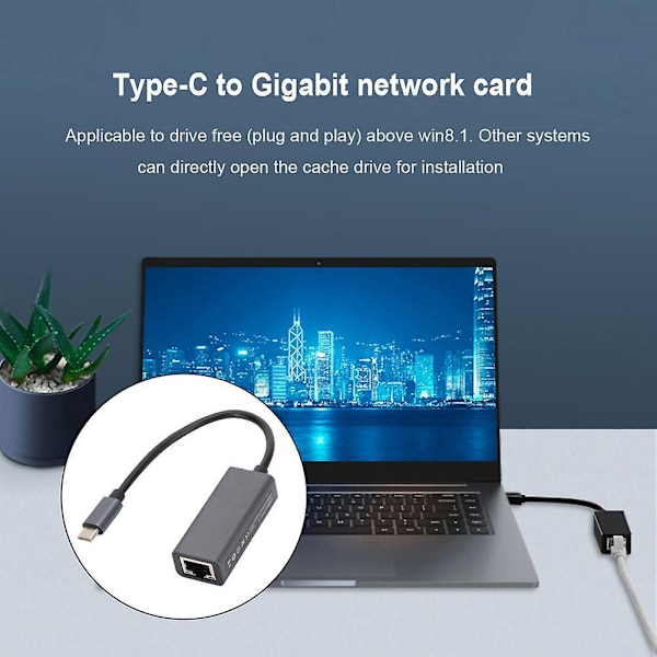 Usb3.0 / Type-c - Rj45 Gigabit Verkkokortti Ethernet-sovitin Kytkin USB