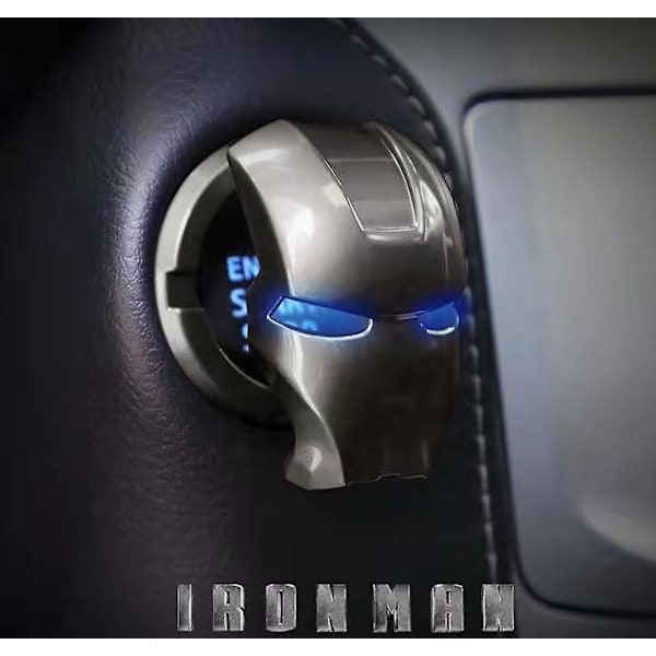 3d Iron Man Car Interior Decoration Accessories One Button Start Cover Ignition Switch Protective Red
