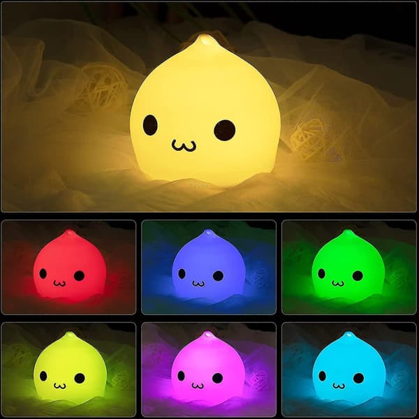 Cute Night Light, Battery Night Lights For Kids, Silicone Tap Light