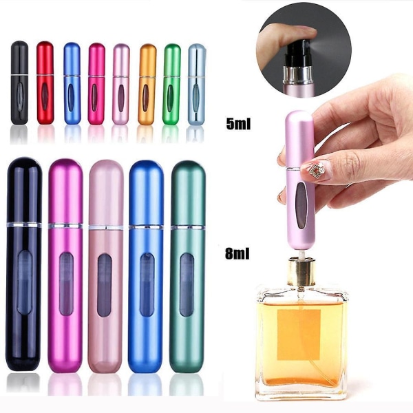 8ml Portable Mini Refillable Perfume Bottle With Spray 5ml bright silver