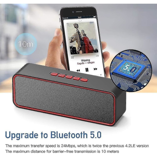 Wireless Bluetooth Speaker, Portable Bluetooth 5.0 Speaker, With Dual Driver Bass, 3d Ster